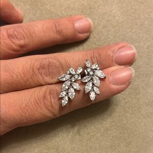 Sparkling Silver Crystal Earrings